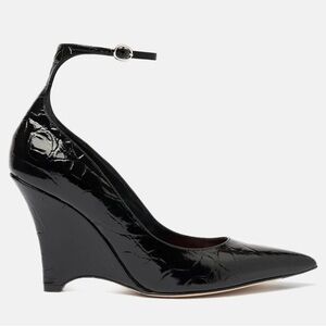 Scarosso Marta III Croco Black Wedge Women’s Heels​